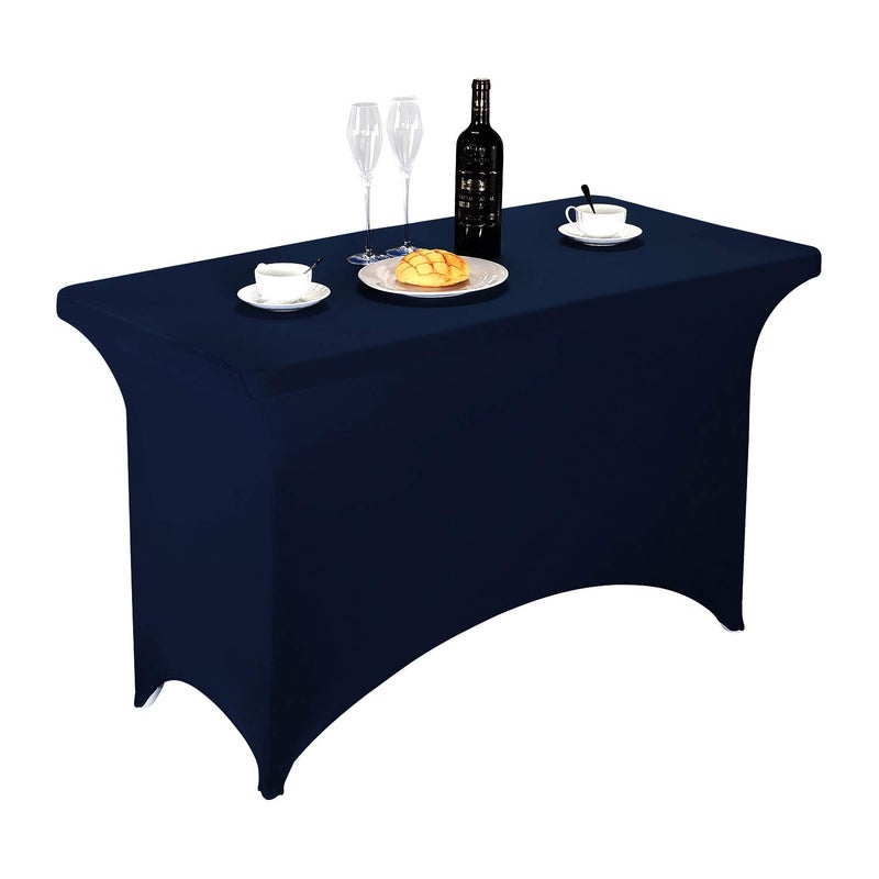 LZY Spandex Fitted Stretch Table Cover for 4ft or 6ft or 8ft Folding Table, Rectangular Cocktail Tablecloth, Perfect for Party or Banquet - Image 1